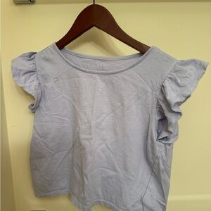 Light Blue Ruffle Sleeve Top